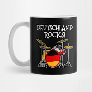 German Flag Drums, Deutschland Rocks, Drummer Musician Mug